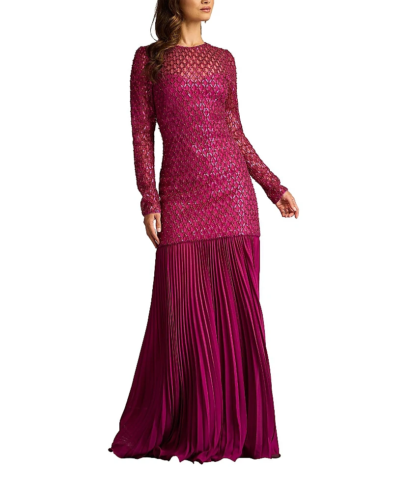 Tadashi Shoji Halim Sequin Embroidered Illusion Gown