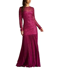 Tadashi Shoji Halim Sequin Embroidered Illusion Gown