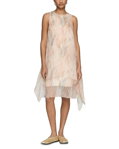 Silk Handkerchief Hem Dress
