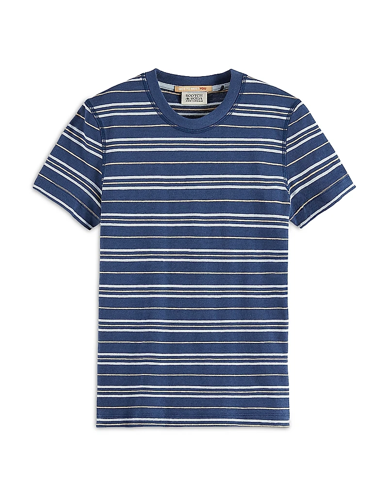 Scotch & Soda Boys' Relaxed Fit Yard Dyed Striped Tee - Little Kid