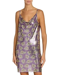 Versace Metal Mesh Printed Dress