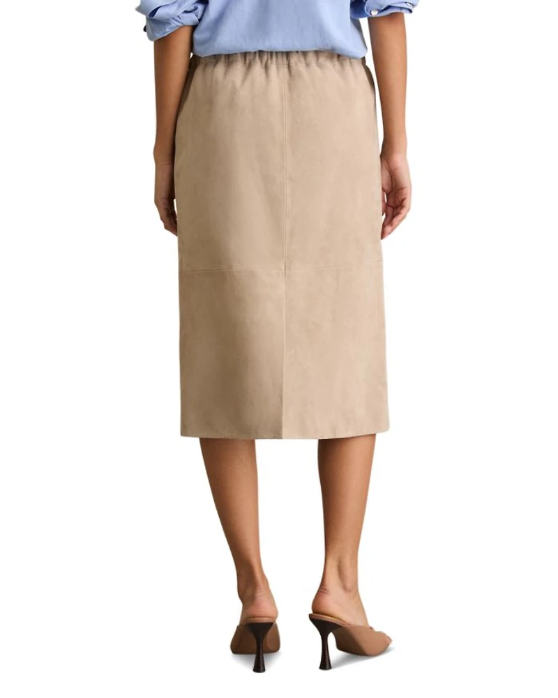 Meagan Drawstring Leather Skirt