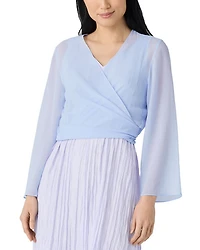 Sheer Silk Georgette Wrap Jacket