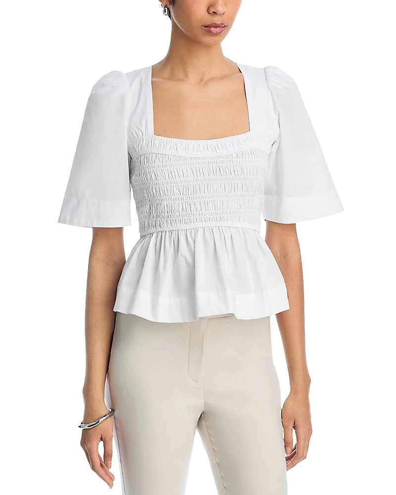Steve Madden Orion Smocked Peplum Top