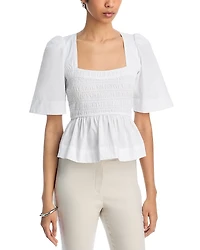 Steve Madden Orion Smocked Peplum Top