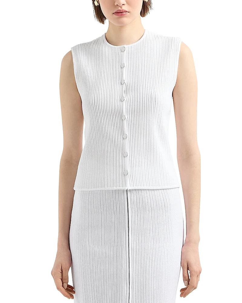 Emporio Armani Textured Ottoman Jersey Full Zip Vest