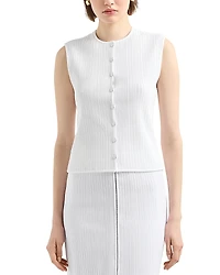 Emporio Armani Textured Ottoman Jersey Full Zip Vest