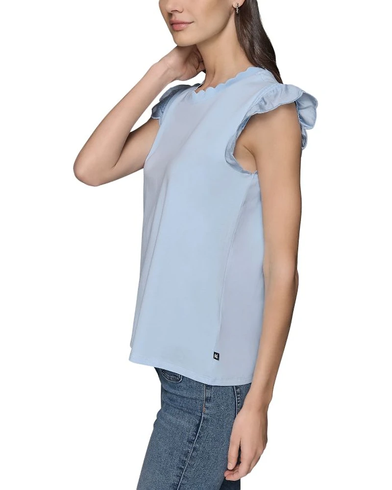 Sleeveless Ruffled Top