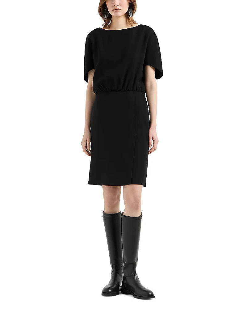 Emporio Armani Batwing Sleeve Techno Cady Dress