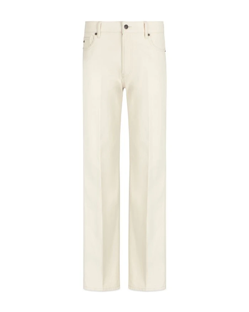 Straight Fit Bull Cotton Jeans Light Beige