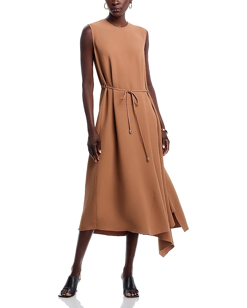 Fabiana Filippi Drawstring Asymmetric Midi Dress