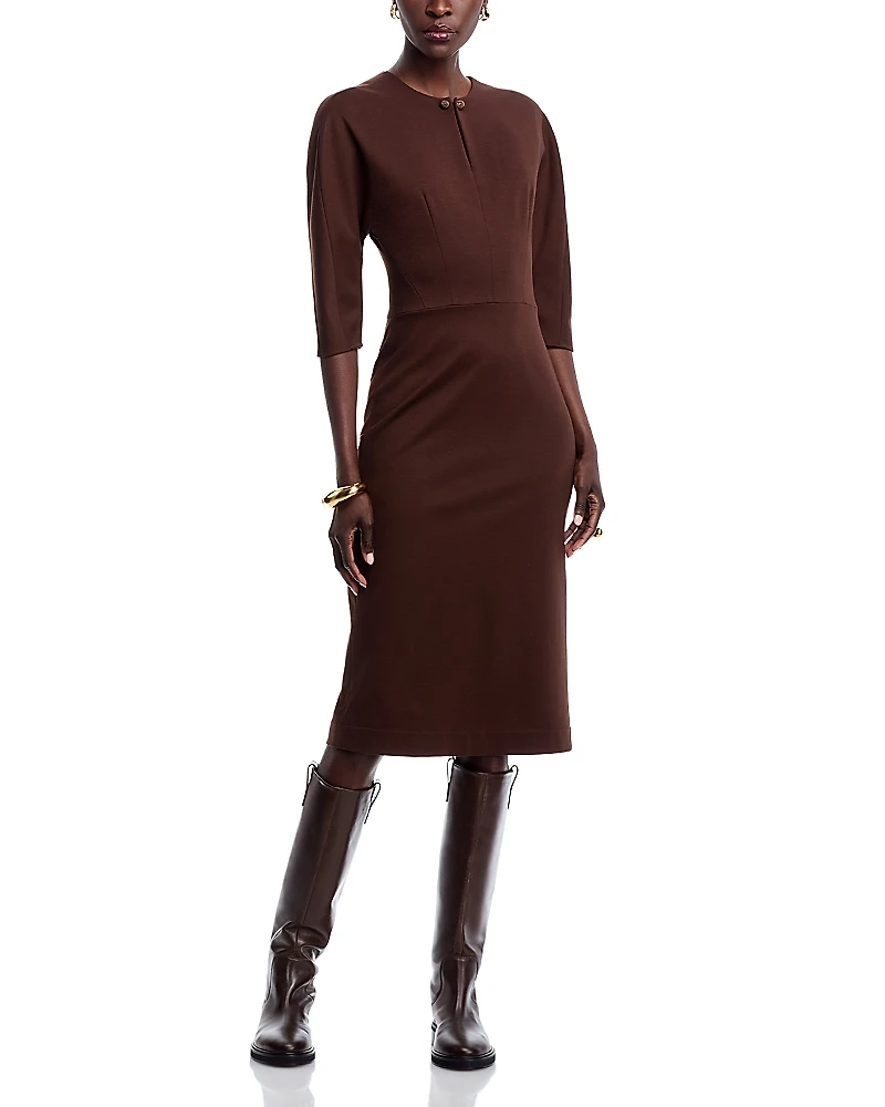 Fabiana Filippi Three Quarter Sleeve Midi Dress