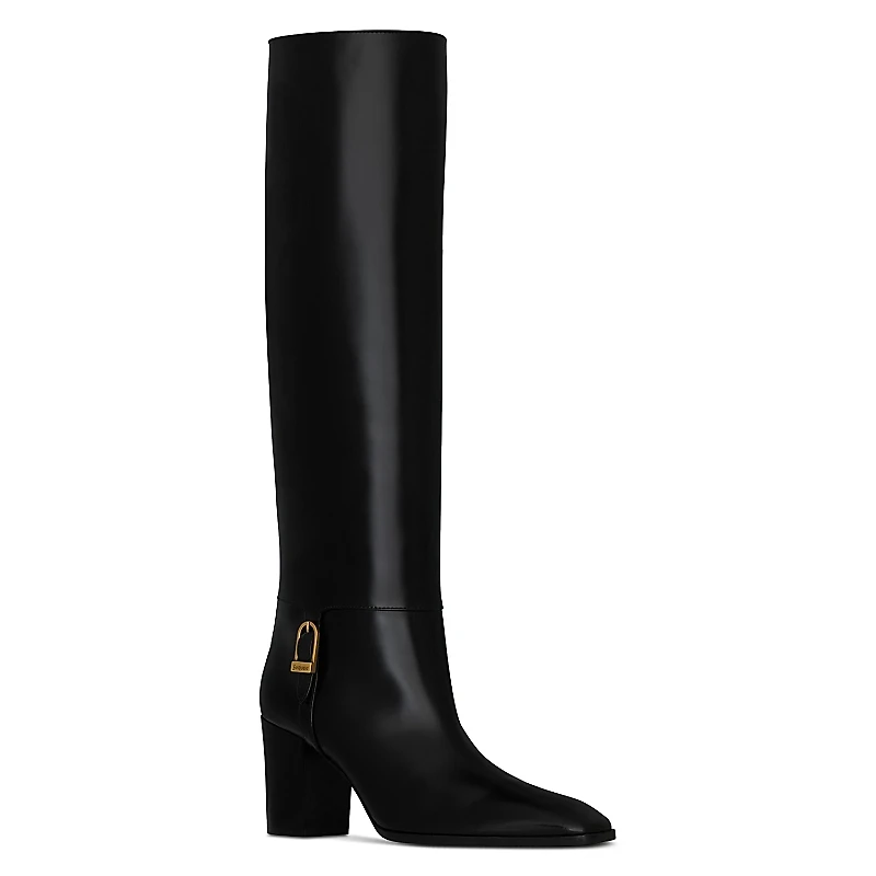 Saint Laurent Women's Julia Mid Heel Knee-High Boots