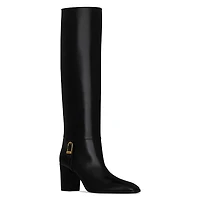 Saint Laurent Women's Julia Mid Heel Knee-High Boots
