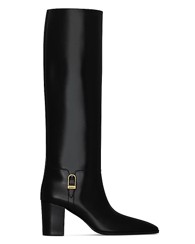 Saint Laurent Women's Julia Mid Heel Knee-High Boots