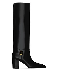 Saint Laurent Women's Julia Mid Heel Knee-High Boots