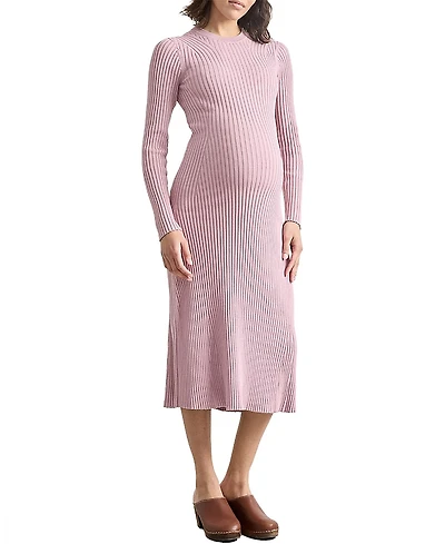 Hatch Collection The Eliana Cotton Rib Maternity Sweater Dress