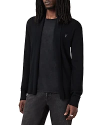 Allsaints Mode Regular Fit Merino Wool Open Cardigan Sweater