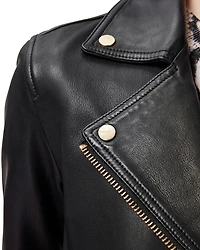 Dalby Slim Fit Leather Biker Jacket