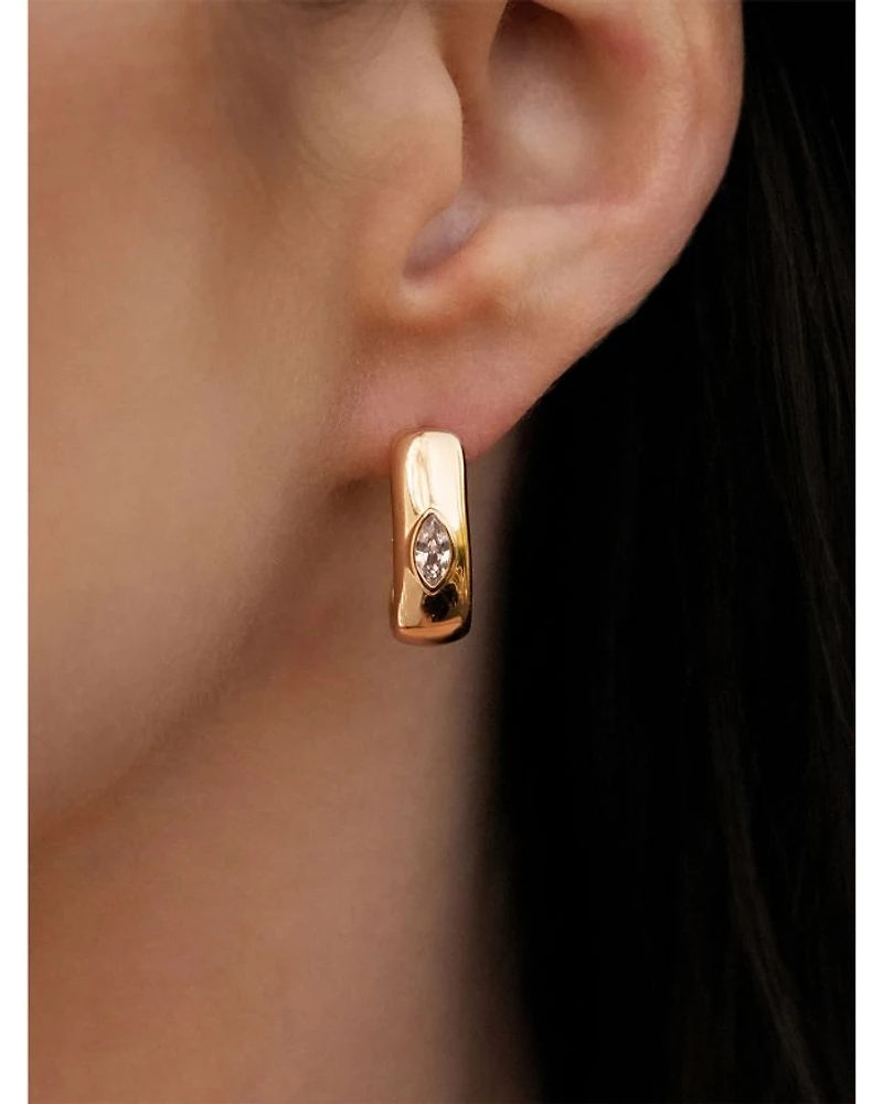 Marquise Crystal Hoop Earrings