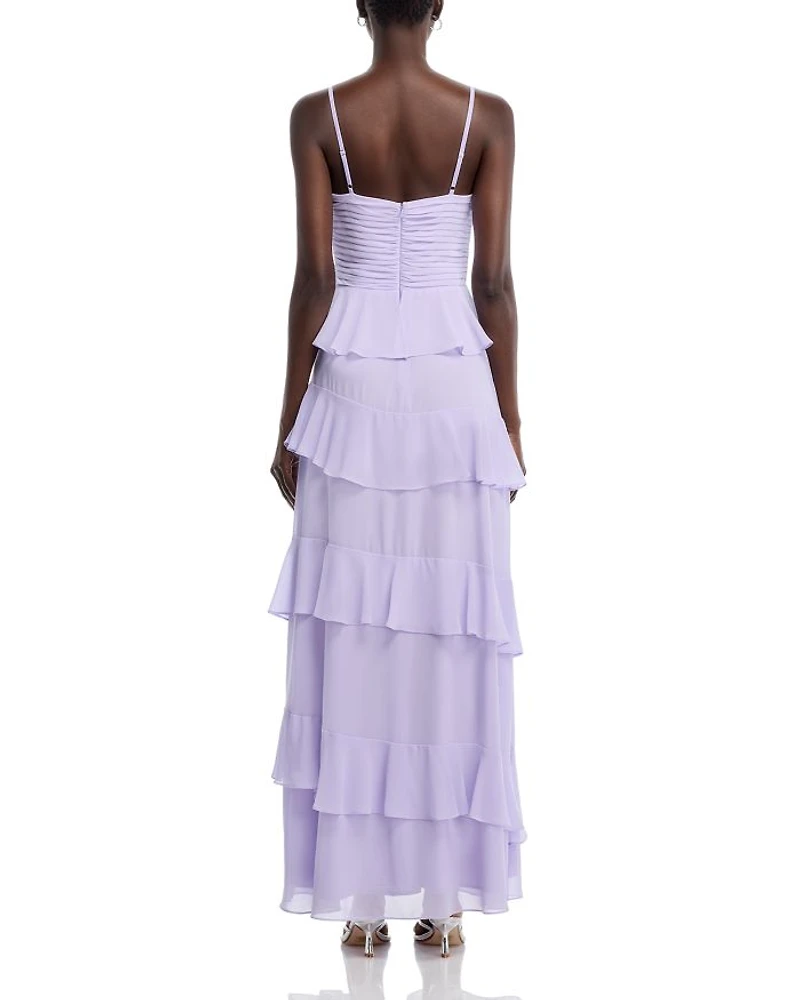 Chiffon Tiered Ruffled Dress - Exclusive