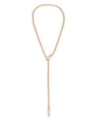 Serpentina Marquise Cubic Zirconia Snake Chain Adjustable Lariat Necklace in 18K Gold Plated, 26"