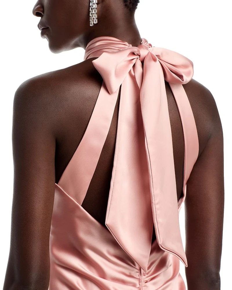 Sleeveless Satin Gown - Exclusive