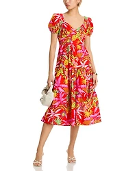 Floral Cutout Tie-Back Midi Dress - Exclusive