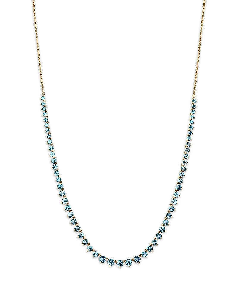 Bloomingdale's Fine Collection Blue Topaz Adjustable Tennis Necklace