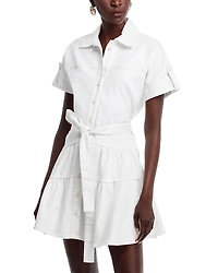 Area Stars Belted Short Sleeve Shirtdress