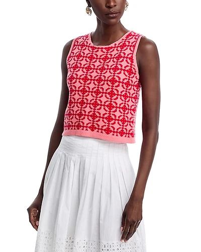 Area Stars Cropped Patterned Top