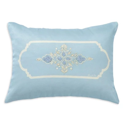 Aquamarine Embroidered Accent Cushion, 13" x 20"