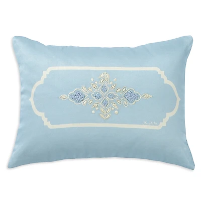 vVyom Aquamarine Embroidered Accent Cushion, 13 x 20