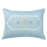 vVyom Aquamarine Embroidered Accent Cushion, 13 x 20