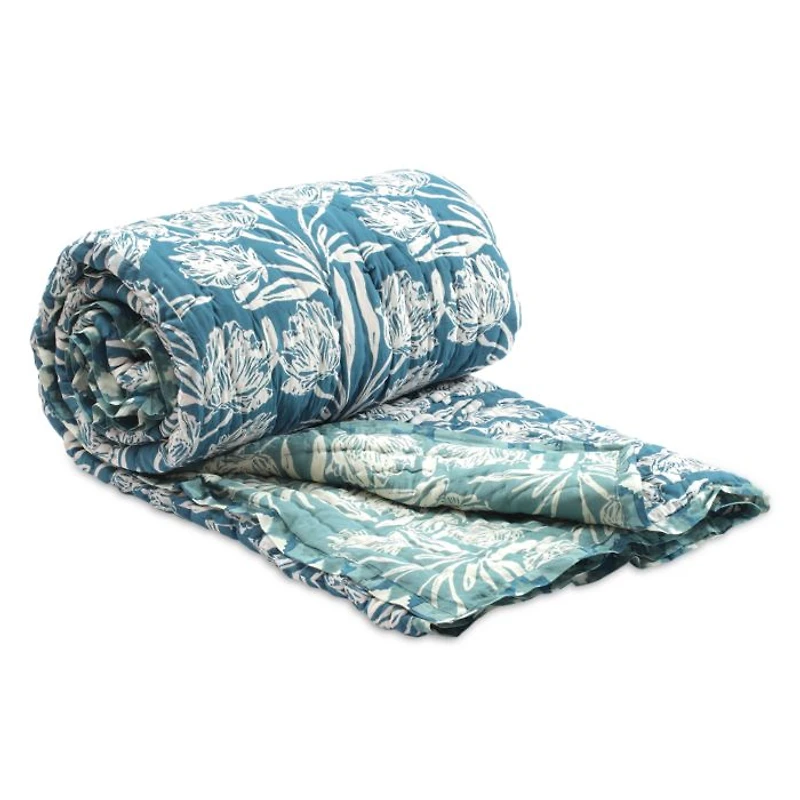 Deep Sea Coral Handcrafted Cotton Quilt