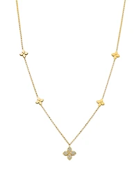 Roberto Coin 18K Yellow Gold Love by the Inch Diamond Flower Station Necklace, 15-17