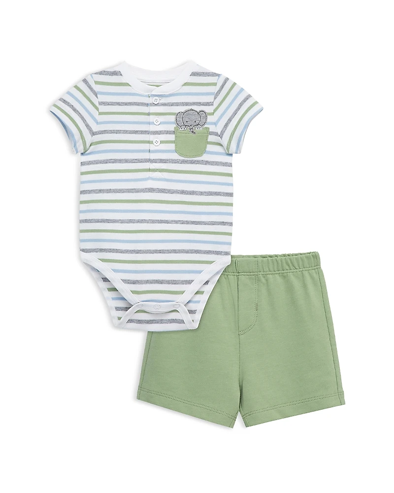 Little Me Boys' Elephant Bodysuit & Shorts Set - Baby