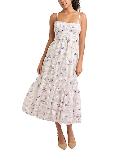 Cinq a Sept Joie Tossed Poppies Sleeveless Midi Dress