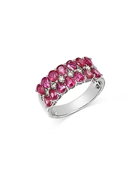 Bloomingdale's Fine Collection Ruby & Champagne Diamond Triple Row Ring