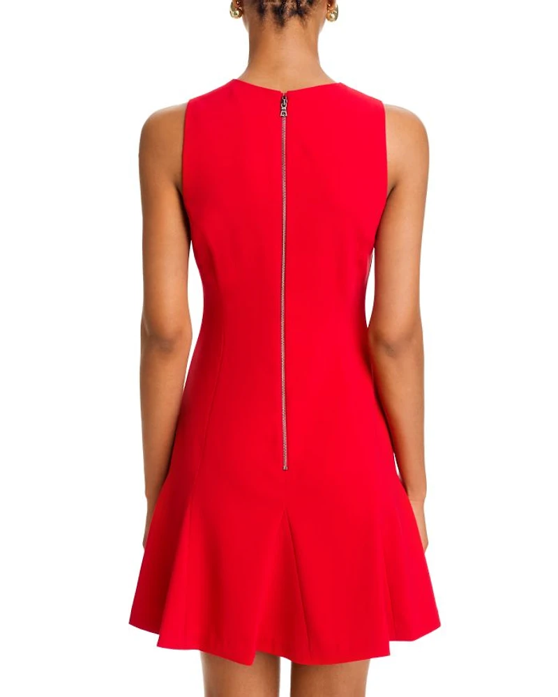 Isa Sleeveless Seamed Flare Mini Dress
