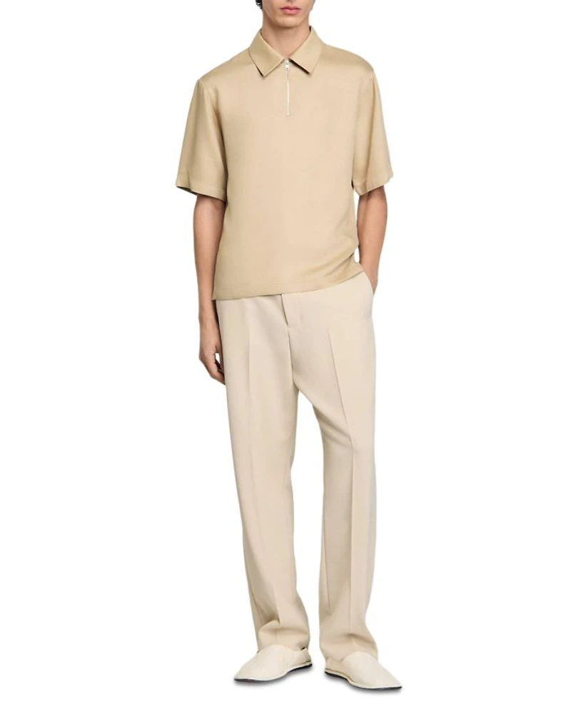 Zip-Neck Polo Shirt