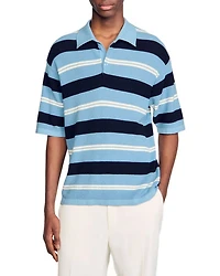 Stripy Knit Polo Shirt