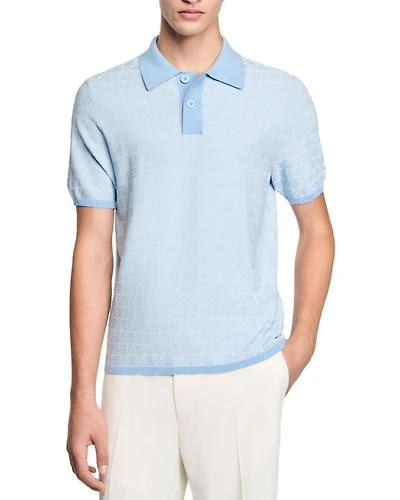 Square Cross Jacquard Polo Shirt