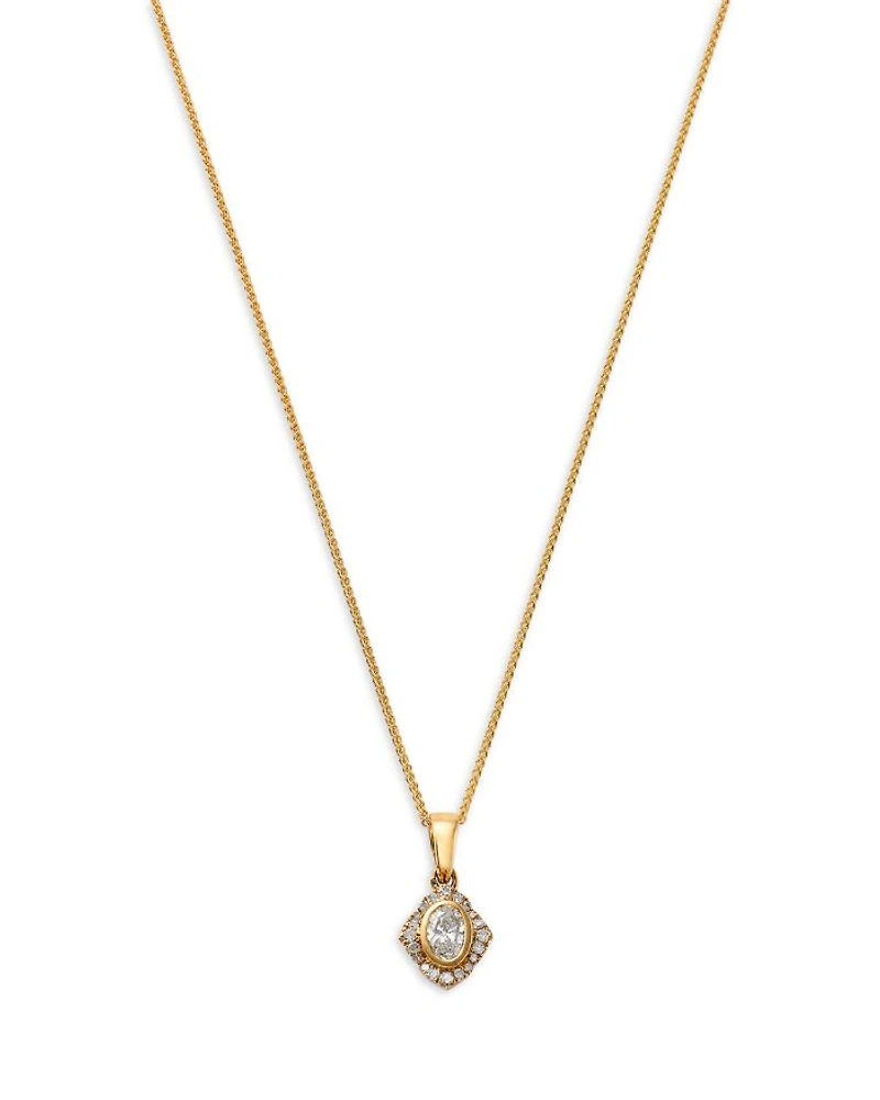 Diamond Pendant Necklace in 14K Yellow Gold, 0.25 tcw