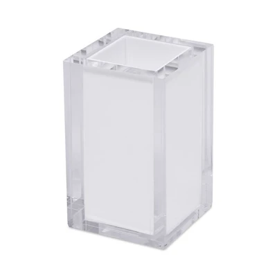 Lucite Toothbrush Cup - White