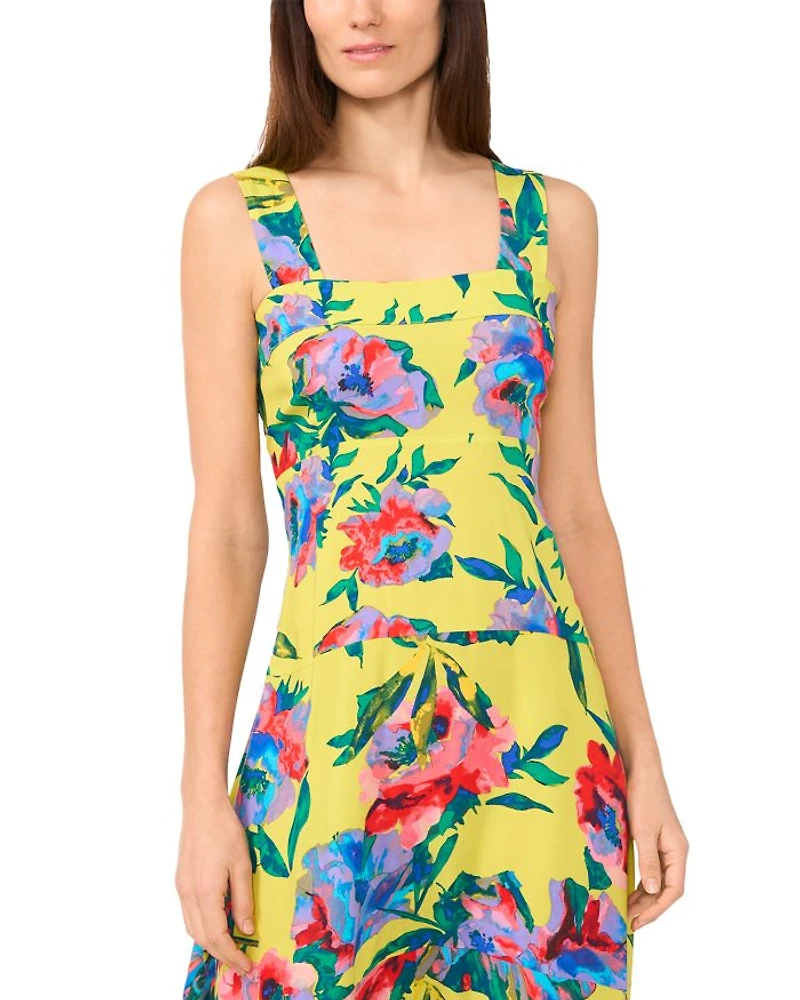 Square Neck Tiered Maxi Dress