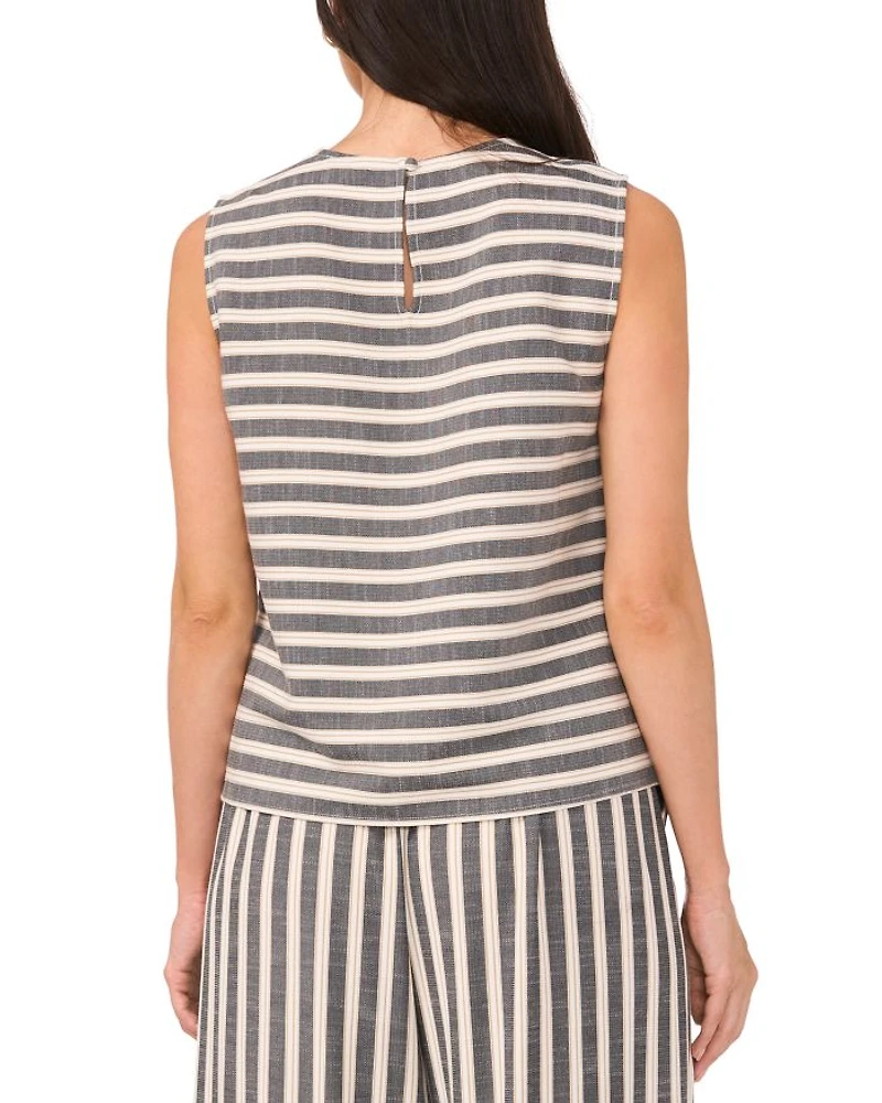 Sleeveless Crewneck Blouse