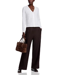 Stretch Linen V Neck Cardigan