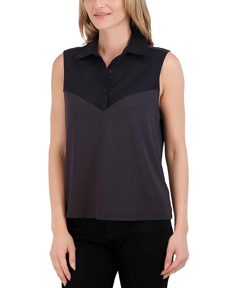 Foxcroft Ricki Mixed Media Top