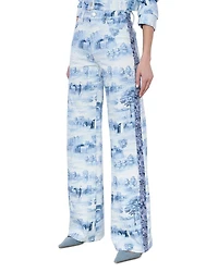 Weezy Printed High Rise Wide Leg Jeans Chateau